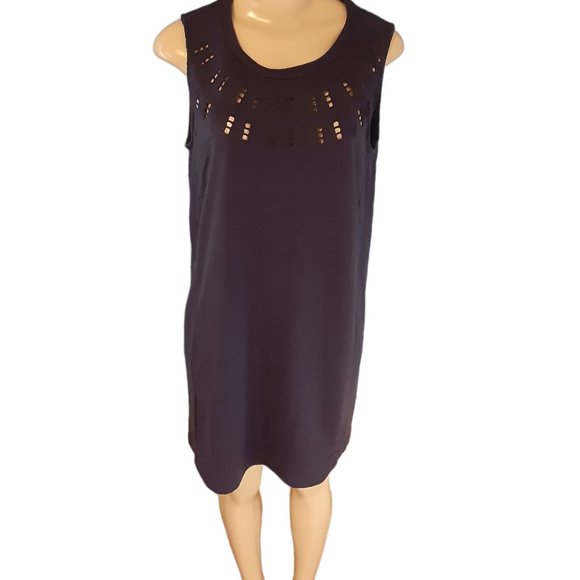 Old Navy sleeveless sweatshirt dress w cut outs blue size medium - Picture 2 of 12